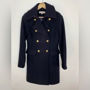 Trina Turk Navy Wool Peacoat